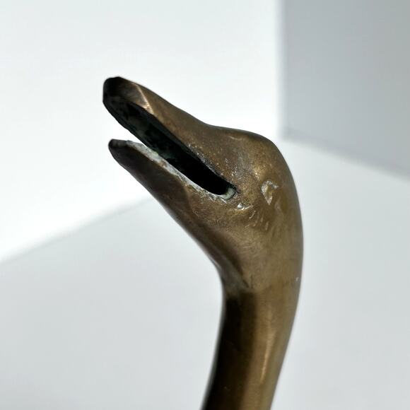 Brass Goose MCM Letter Holder 8.5" Duck Foul Paperweight Gold Patina - Picture 3 of 7